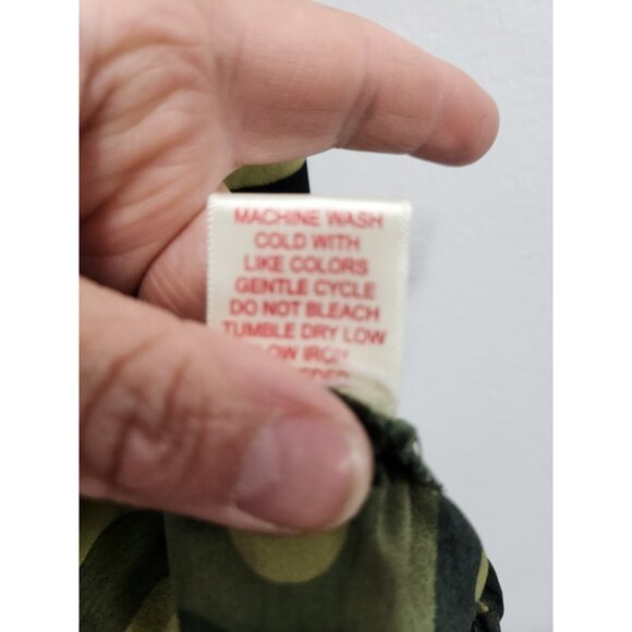 True Destiny BOHO Forest Fairy Top Large Green Camo Hi Low Mock Neck Casual - Picture 8 of 9